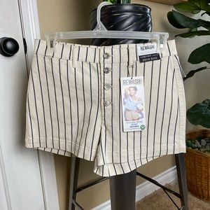 NWT Rewash Brand High Waisted Button Fly Pinstripe Jean Shorts